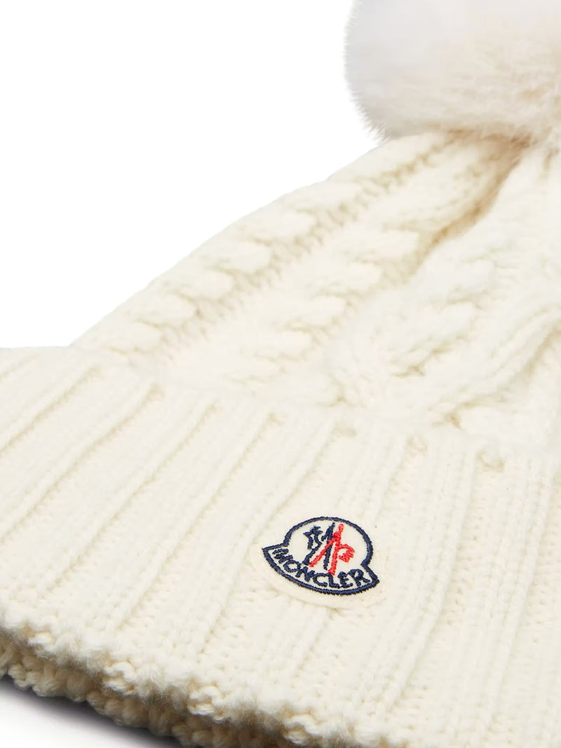 Moncler Women Wool And Cashmere Blend Hat With Pom Pom MONCLER