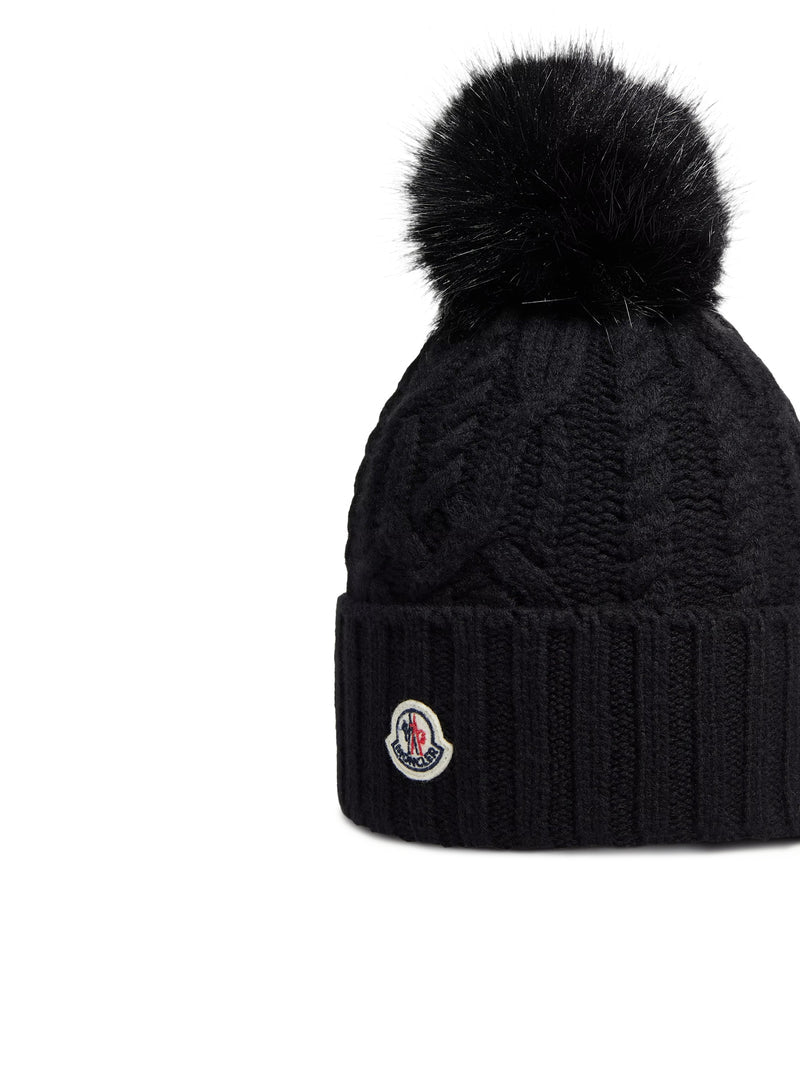 Moncler Women Wool And Cashmere Blend Hat With Pom Pom MONCLER