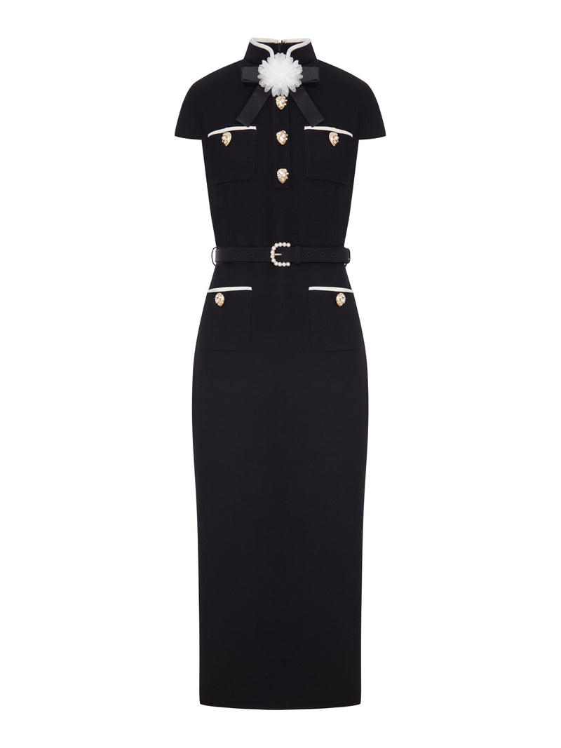 Self-Portrait Women Long Dress With Jewel Buttons And Belt SELF-PORTRAIT
