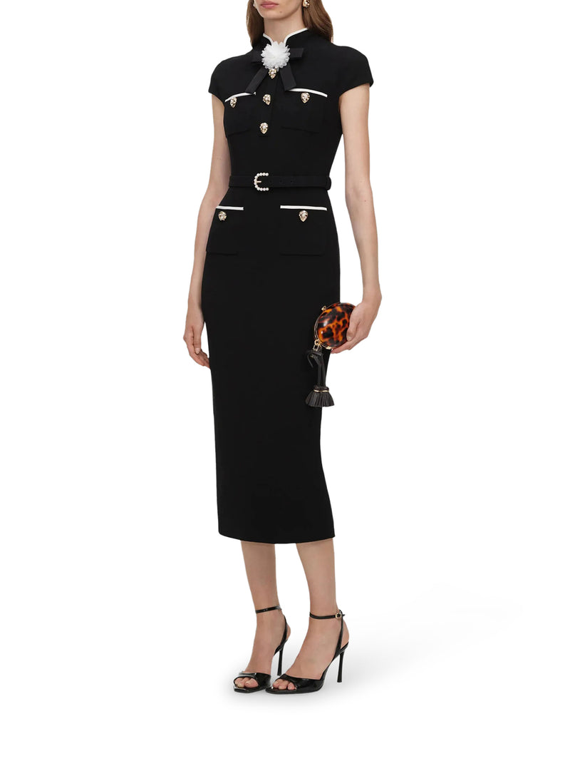 Self-Portrait Women Long Dress With Jewel Buttons And Belt SELF-PORTRAIT