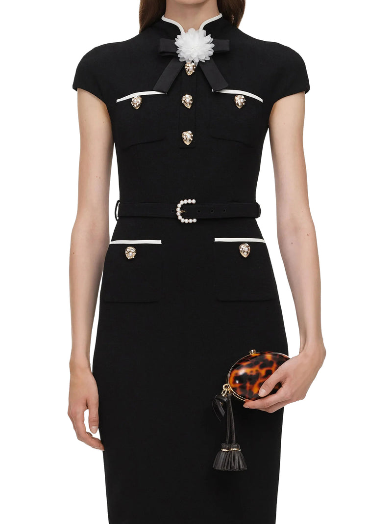 Self-Portrait Women Long Dress With Jewel Buttons And Belt SELF-PORTRAIT