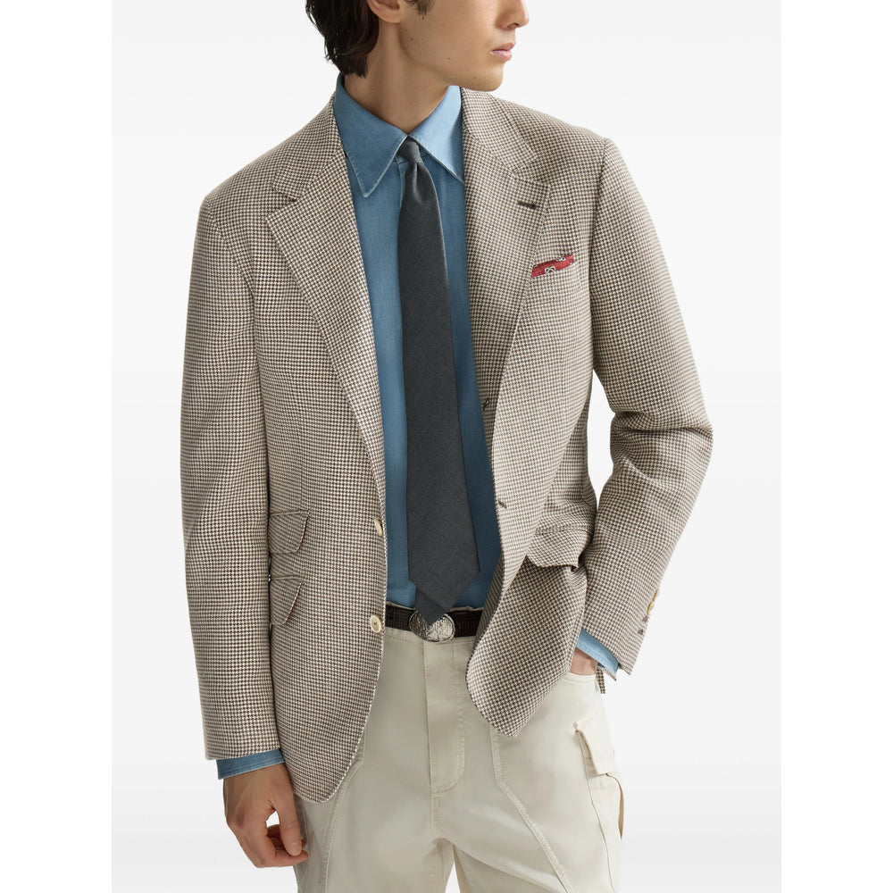 Brunello Cucinelli Neutrals Jackets - Blazers Men BRUNELLO CUCINELLI