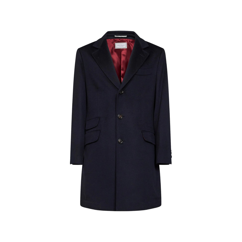 Brunello Cucinelli Blue Coats - Single Breasted Coats Men BRUNELLO CUCINELLI