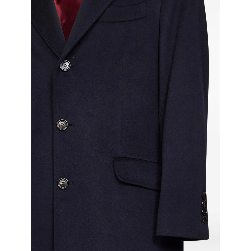 Brunello Cucinelli Blue Coats - Single Breasted Coats Men BRUNELLO CUCINELLI