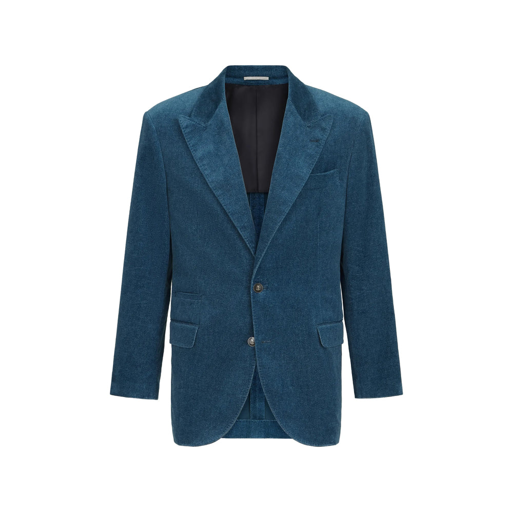 Brunello Cucinelli Blue Jackets - Blazers Men BRUNELLO CUCINELLI