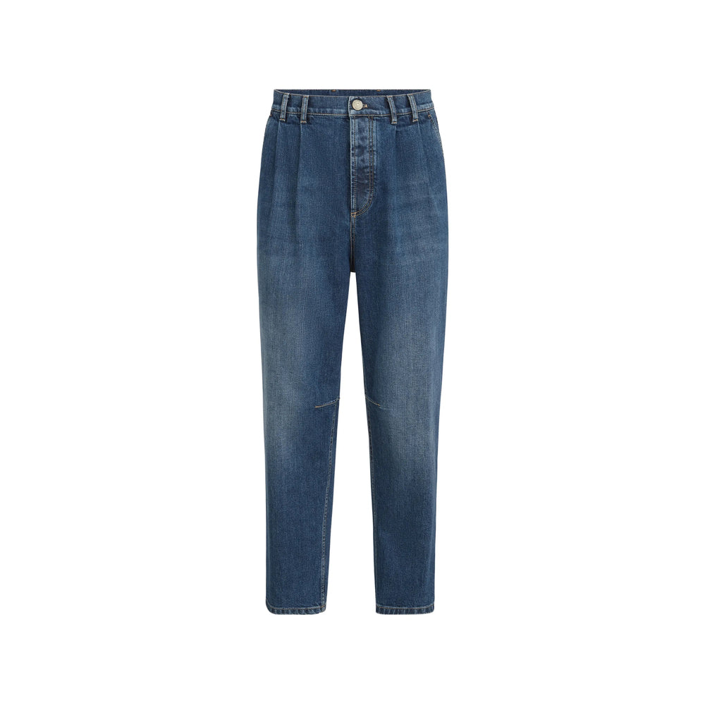 Brunello Cucinelli Blue Denim - Loose-Fit Jeans Men BRUNELLO CUCINELLI