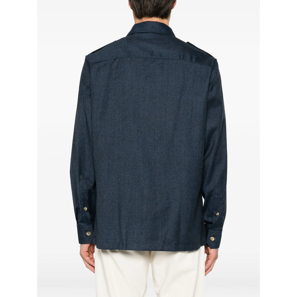 Brunello Cucinelli Blue Shirts Men BRUNELLO CUCINELLI