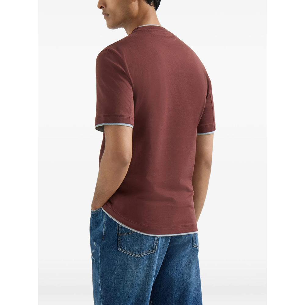 Brunello Cucinelli Brown T-Shirts & Vests - T-Shirts Men BRUNELLO CUCINELLI