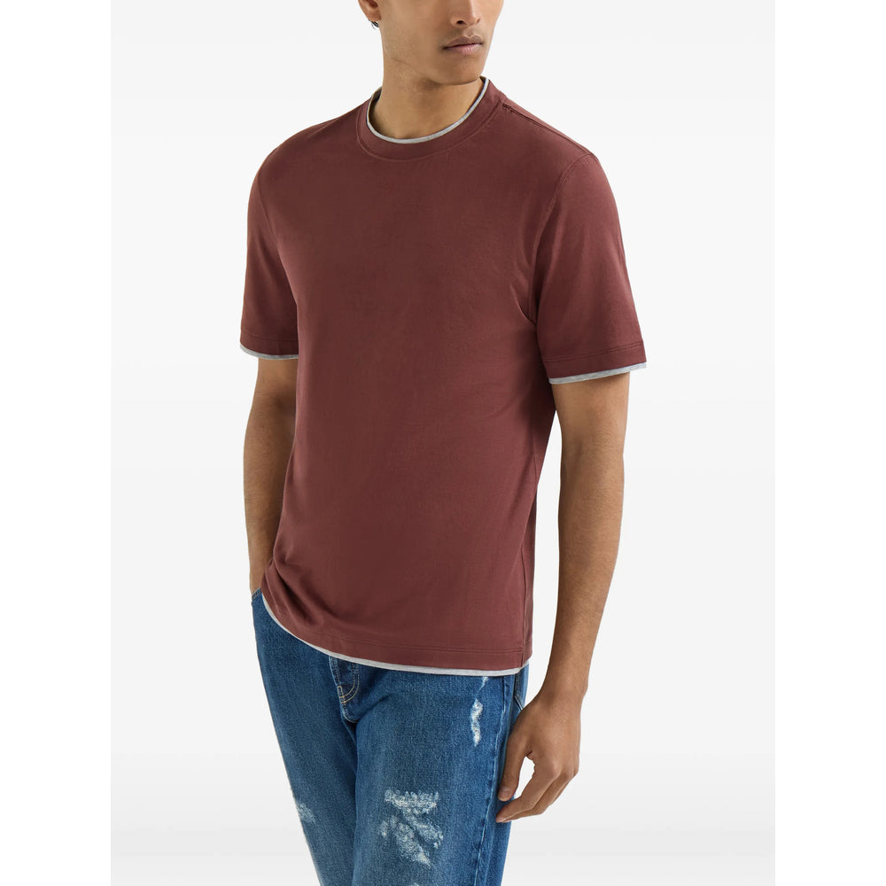 Brunello Cucinelli Brown T-Shirts & Vests - T-Shirts Men BRUNELLO CUCINELLI