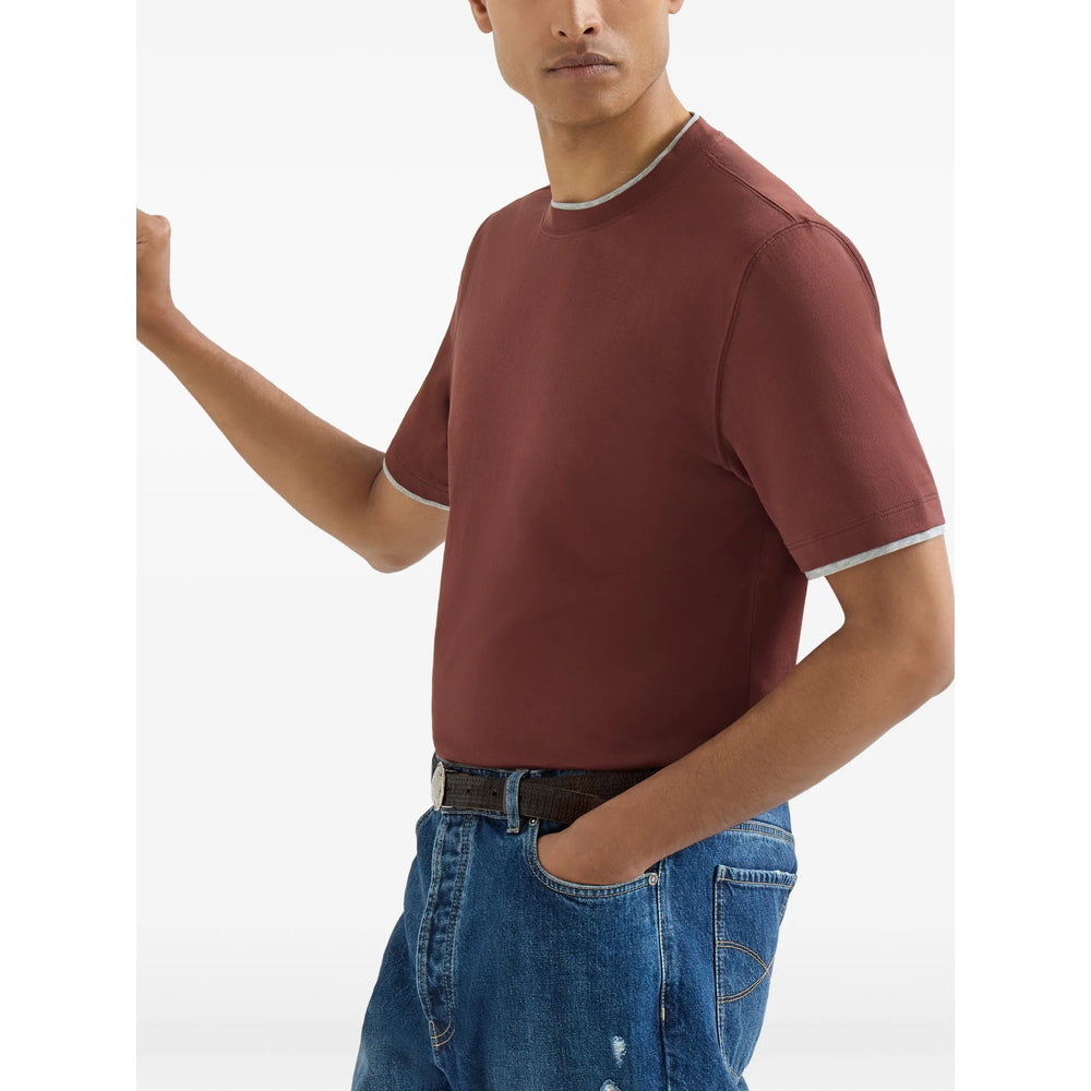 Brunello Cucinelli Brown T-Shirts & Vests - T-Shirts Men BRUNELLO CUCINELLI