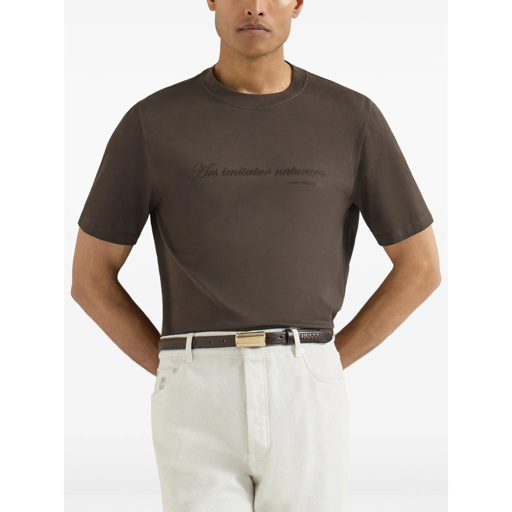 Brunello Cucinelli Brown T-Shirts & Vests - T-Shirts Men BRUNELLO CUCINELLI