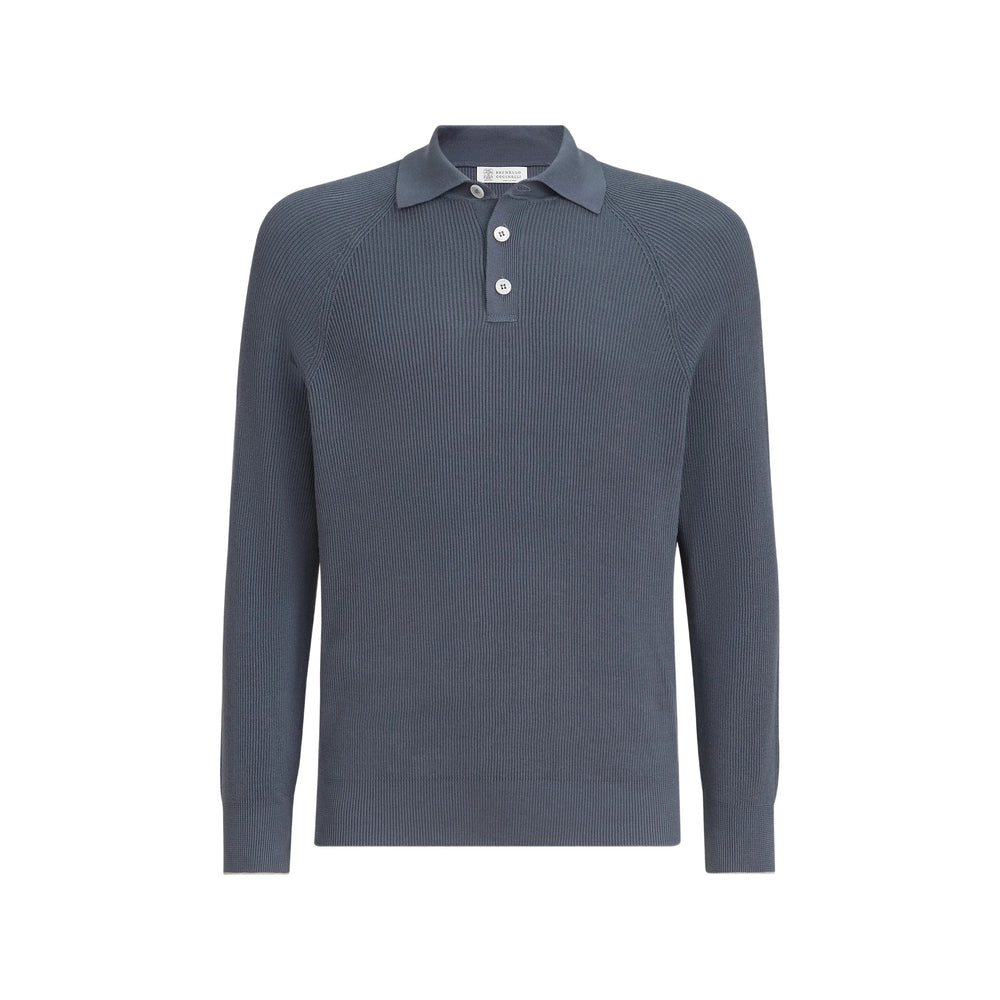 Brunello Cucinelli Blue Polo Shirts Men BRUNELLO CUCINELLI