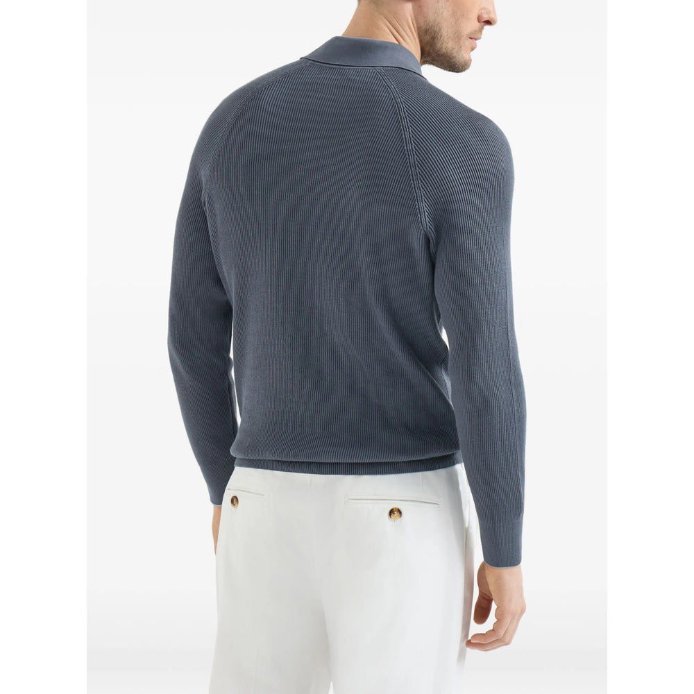 Brunello Cucinelli Blue Polo Shirts Men BRUNELLO CUCINELLI