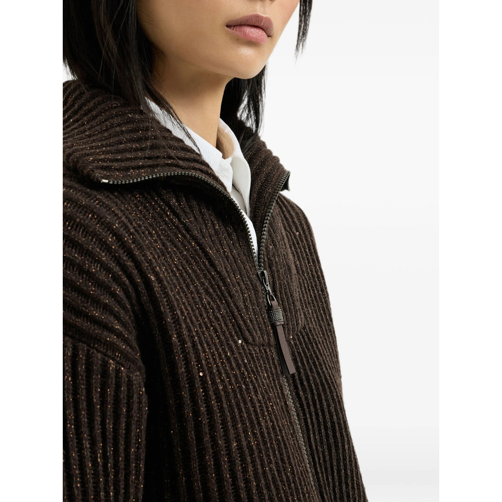 Brunello Cucinelli Brown Knitwear - Cardigans Women BRUNELLO CUCINELLI