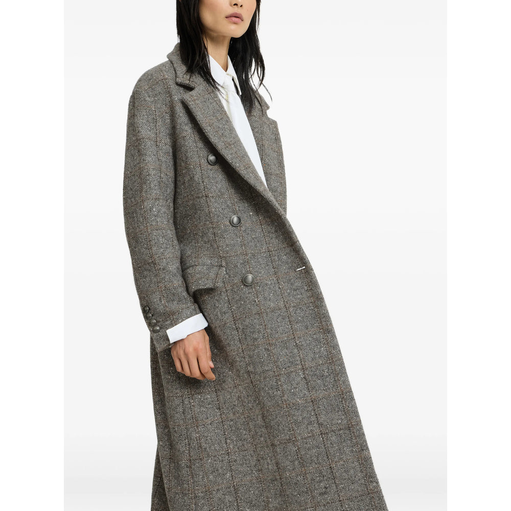 Brunello Cucinelli Grey Coats - Double Breasted & Peacoats Women BRUNELLO CUCINELLI