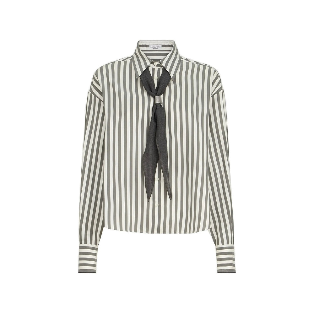 Brunello Cucinelli White Tops - Shirts Women BRUNELLO CUCINELLI