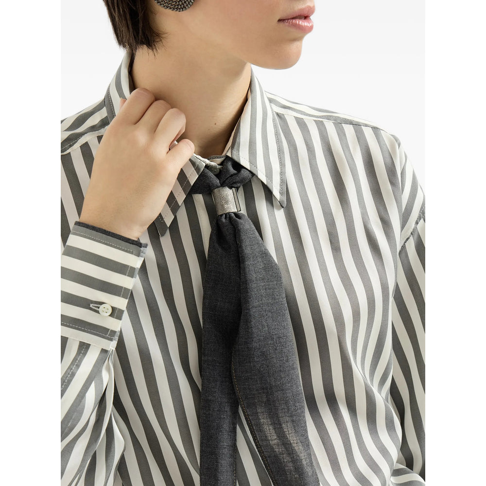 Brunello Cucinelli White Tops - Shirts Women BRUNELLO CUCINELLI