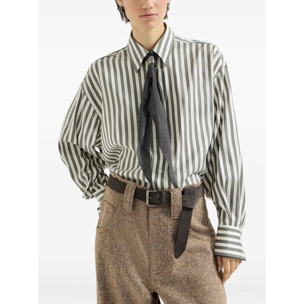 Brunello Cucinelli White Tops - Shirts Women BRUNELLO CUCINELLI