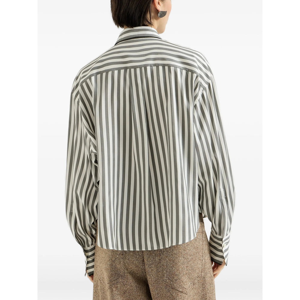 Brunello Cucinelli White Tops - Shirts Women BRUNELLO CUCINELLI