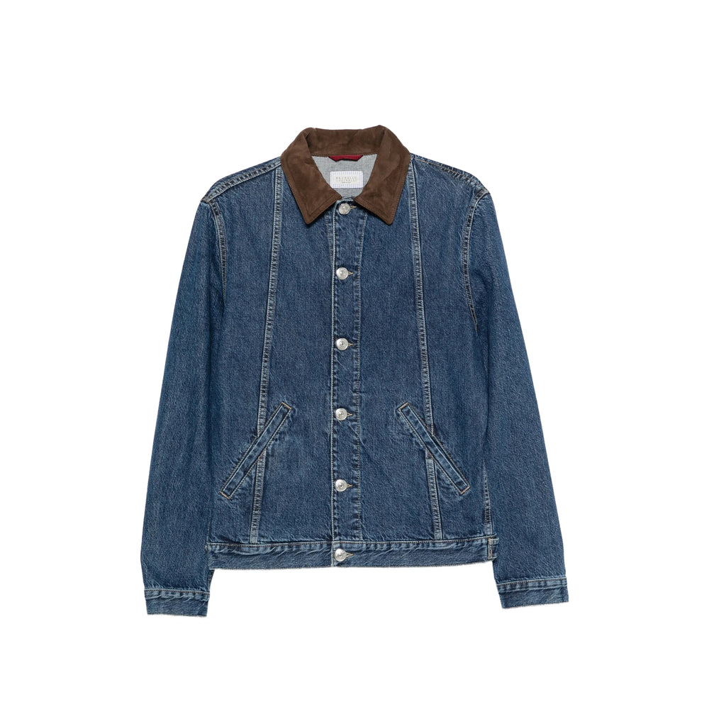 Brunello Cucinelli Blue Jackets - Denim Jackets Men BRUNELLO CUCINELLI