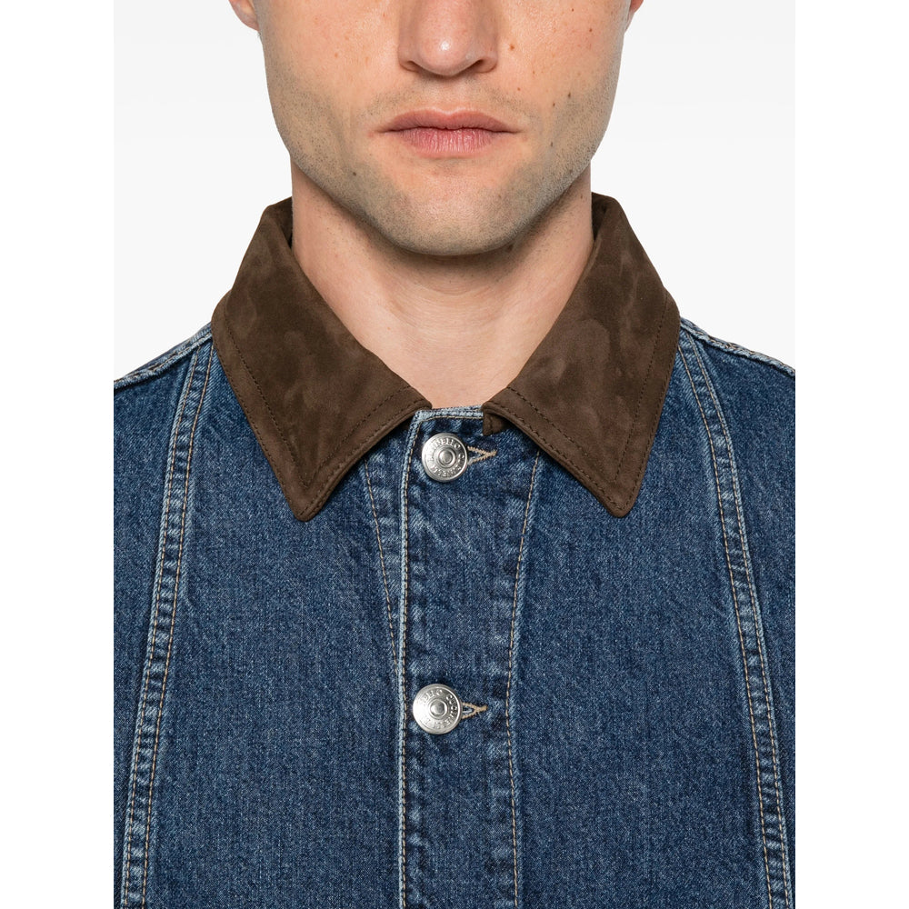 Brunello Cucinelli Blue Jackets - Denim Jackets Men BRUNELLO CUCINELLI