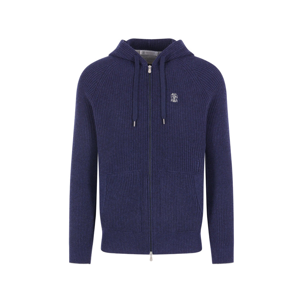 Brunello Cucinelli Blue Sweaters & Knitwear - Hoodies Men BRUNELLO CUCINELLI