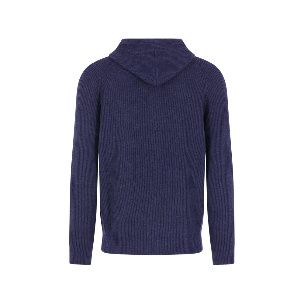 Brunello Cucinelli Blue Sweaters & Knitwear - Hoodies Men BRUNELLO CUCINELLI