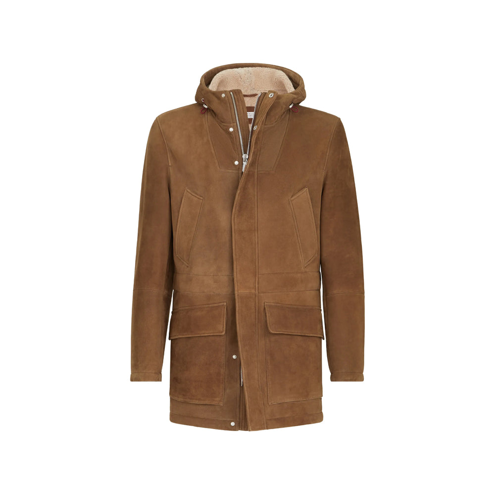 Brunello Cucinelli Brown Coats - Leather Coats Men BRUNELLO CUCINELLI