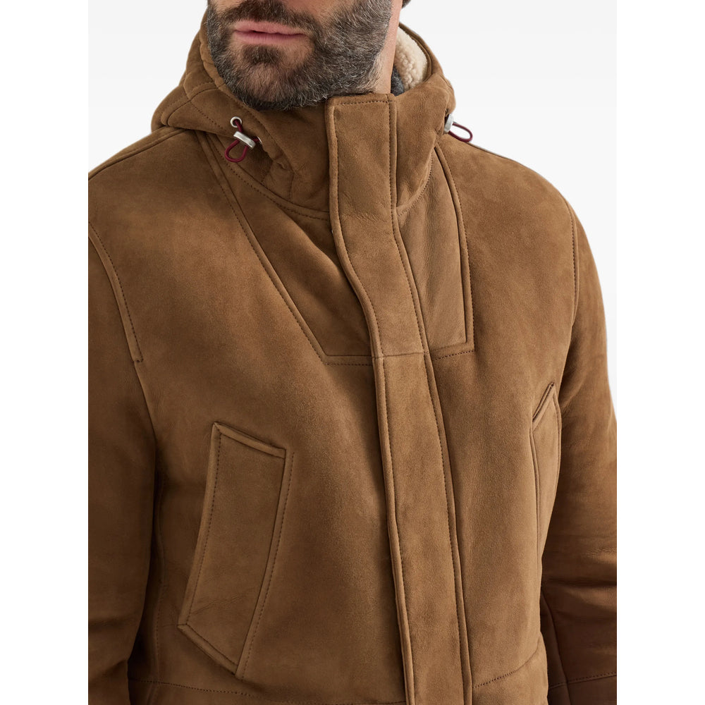 Brunello Cucinelli Brown Coats - Leather Coats Men BRUNELLO CUCINELLI