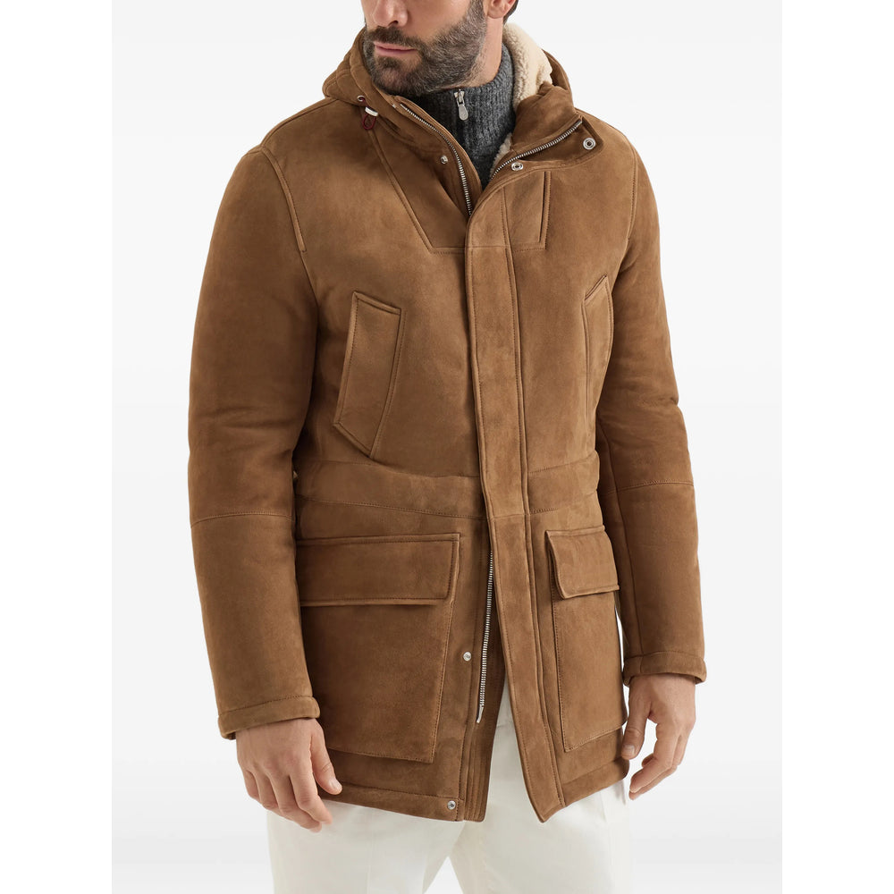 Brunello Cucinelli Brown Coats - Leather Coats Men BRUNELLO CUCINELLI