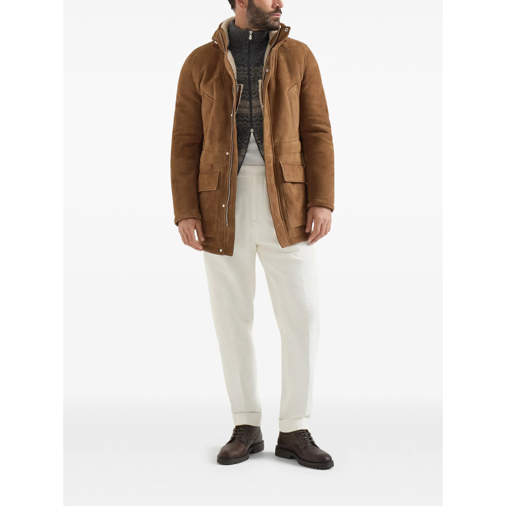 Brunello Cucinelli Brown Coats - Leather Coats Men BRUNELLO CUCINELLI