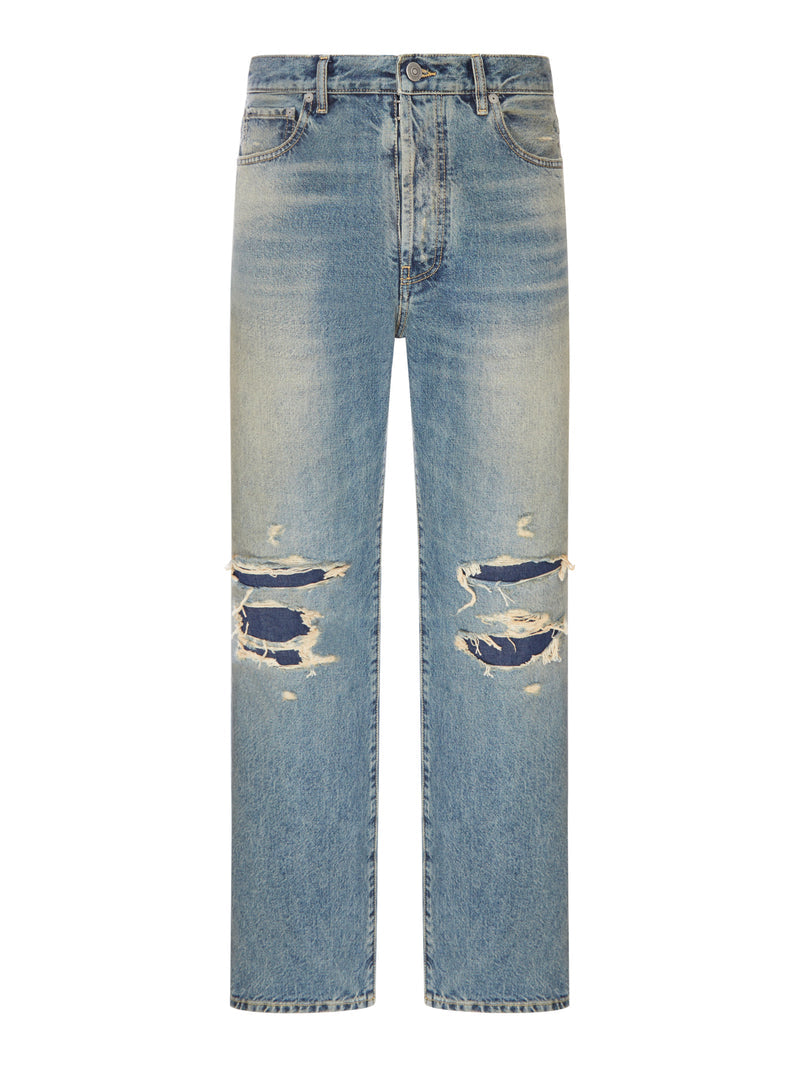 Maison Margiela Men Distressed Straight-Leg Jeans MAISON MARGIELA