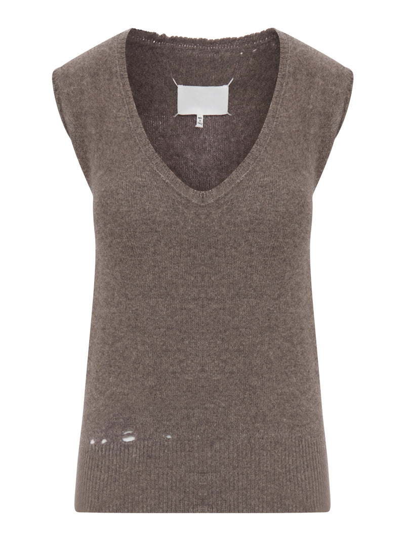 Maison Margiela Women Distressed-Effect Knit Vest MAISON MARGIELA