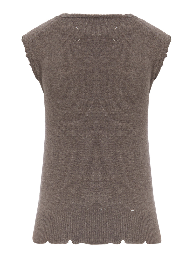 Maison Margiela Women Distressed-Effect Knit Vest MAISON MARGIELA