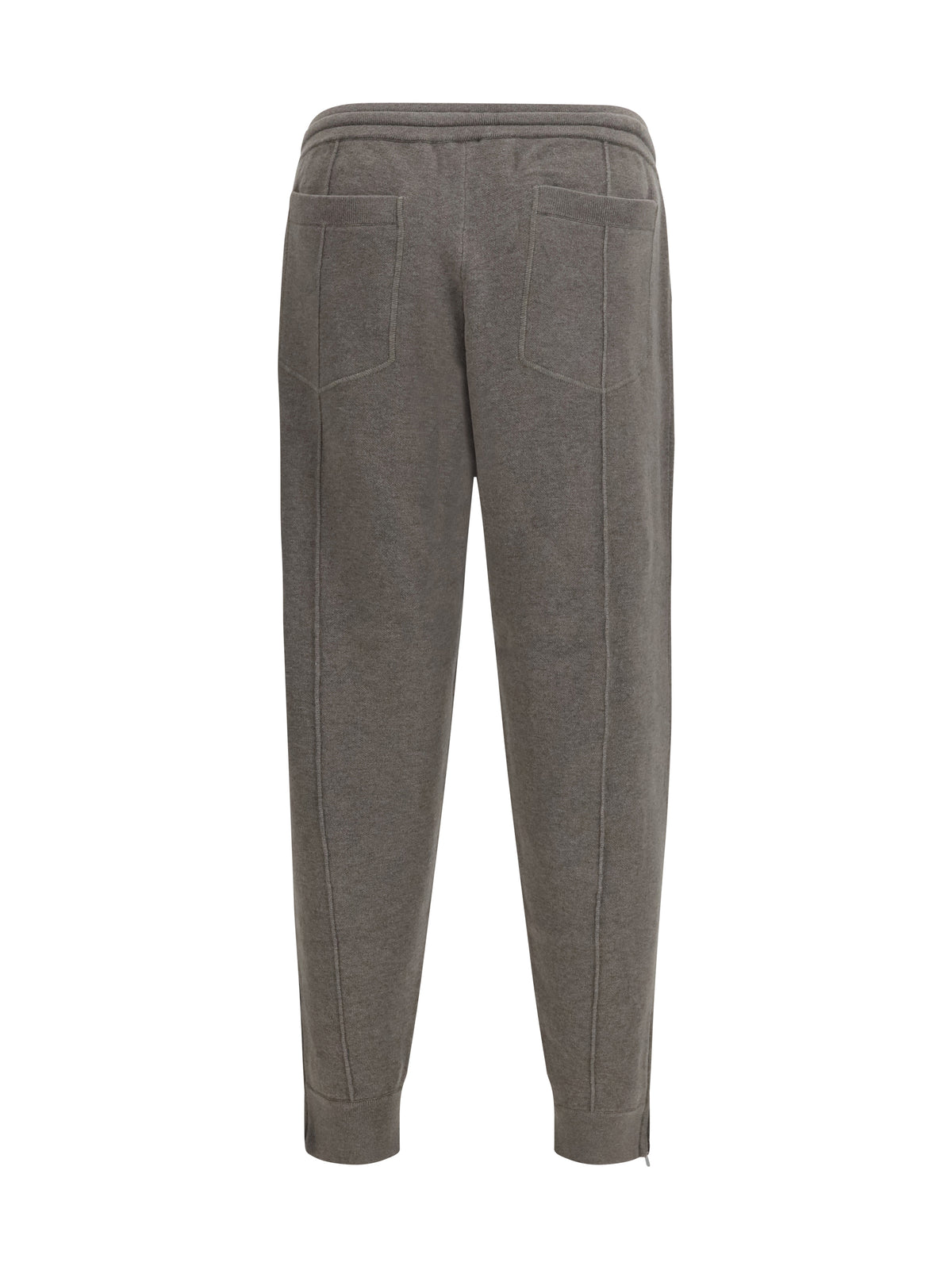 Brunello Cucinelli Men Double-Knit Cashmere Pants With Crête And Zips At The Hem BRUNELLO CUCINELLI