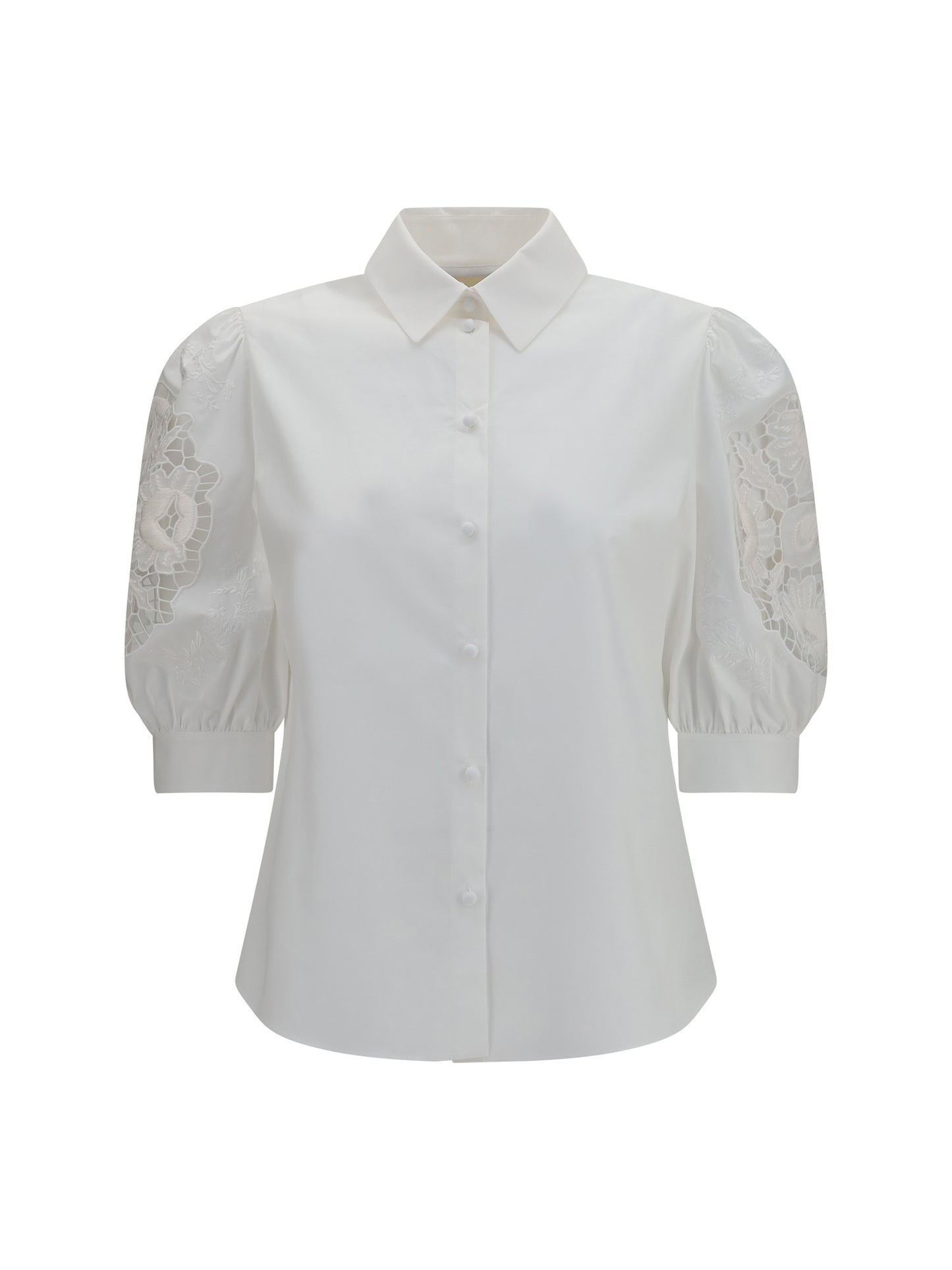 Valentino Women Shirt With Sangallo Lace Sleeves