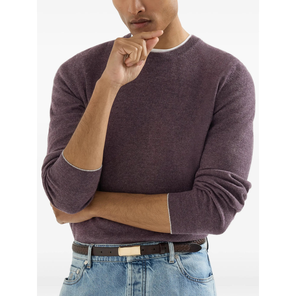 Brunello Cucinelli Purple Sweaters & Knitwear - Jumpers Men BRUNELLO CUCINELLI