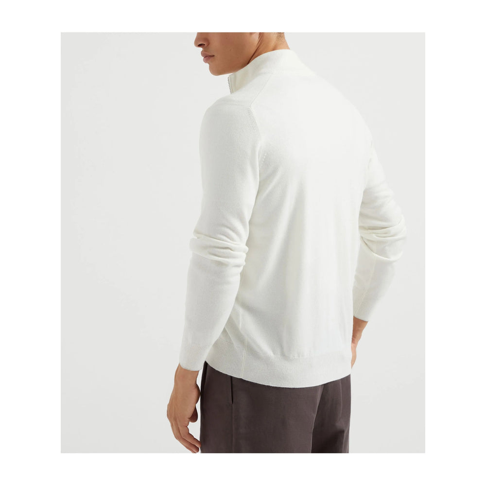 Brunello Cucinelli White Sweaters & Knitwear - Cardigans Men BRUNELLO CUCINELLI