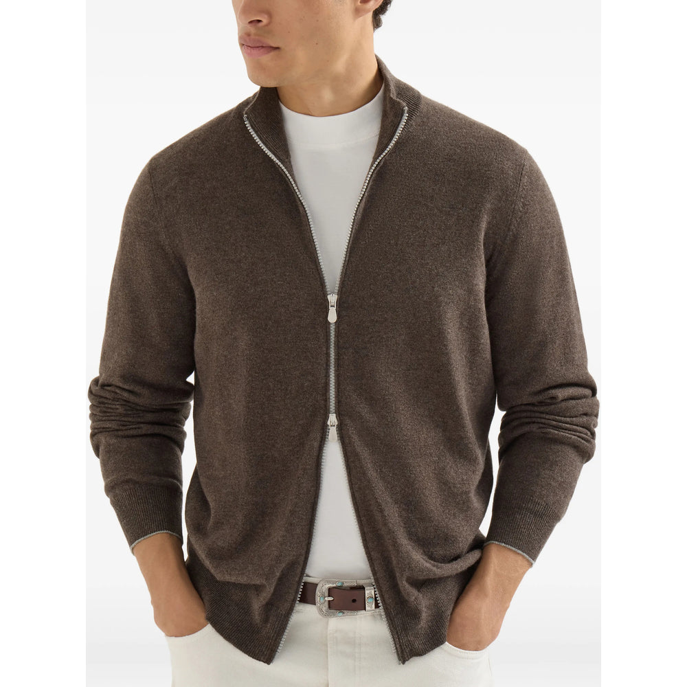 Brunello Cucinelli Brown Sweaters & Knitwear - Cardigans Men BRUNELLO CUCINELLI