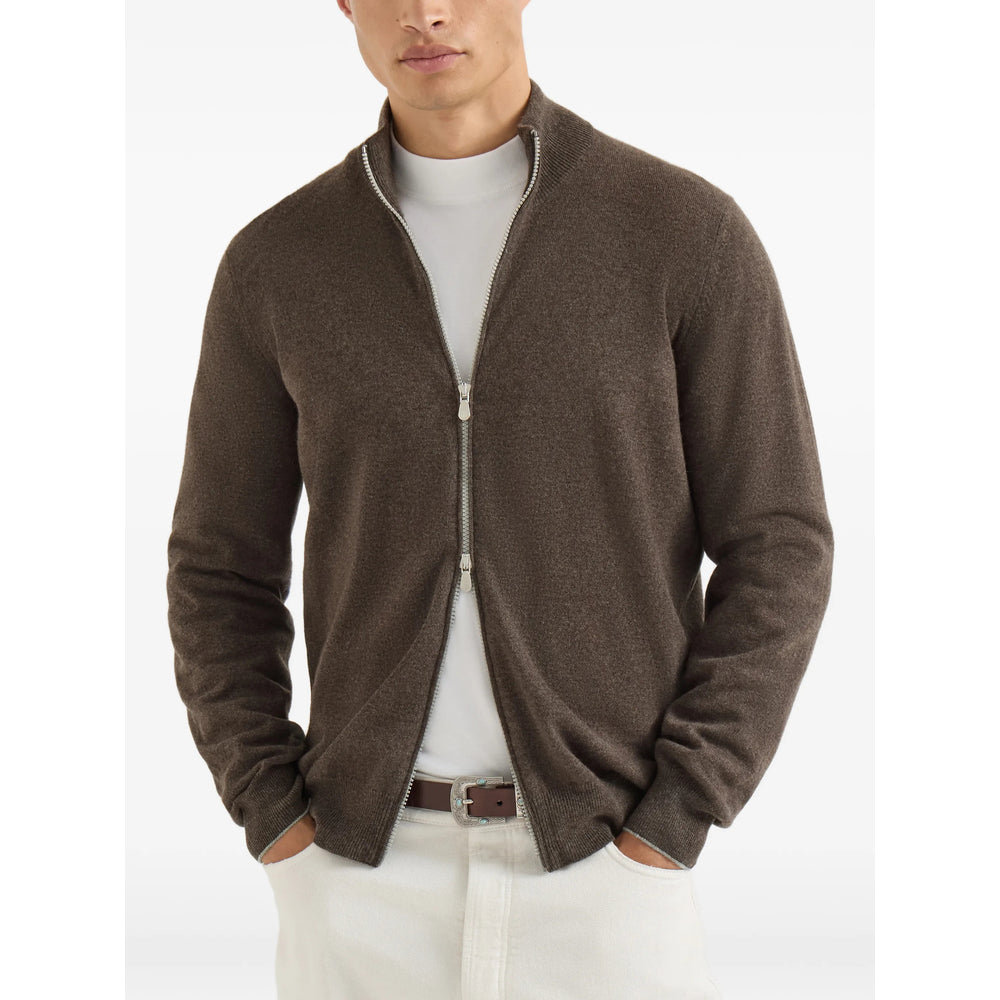Brunello Cucinelli Brown Sweaters & Knitwear - Cardigans Men BRUNELLO CUCINELLI