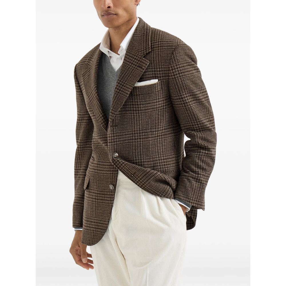 Brunello Cucinelli Brown Jackets - Blazers Men BRUNELLO CUCINELLI