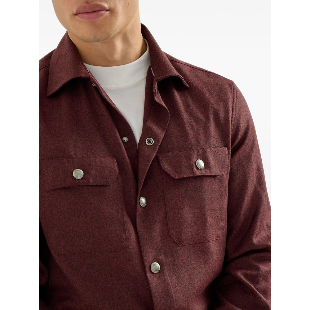 Brunello Cucinelli Red Jackets - Shirt Jackets Men BRUNELLO CUCINELLI