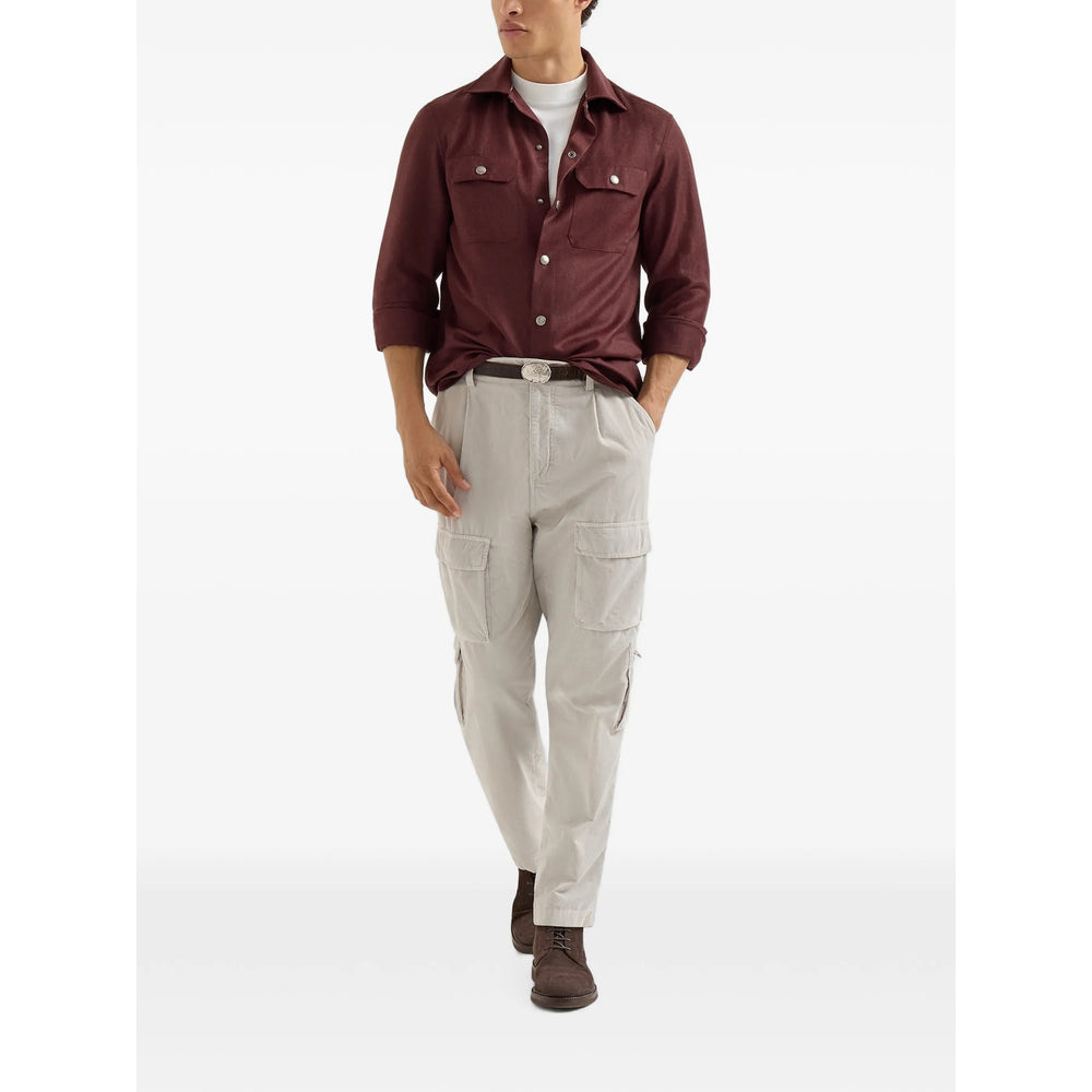Brunello Cucinelli Red Jackets - Shirt Jackets Men BRUNELLO CUCINELLI