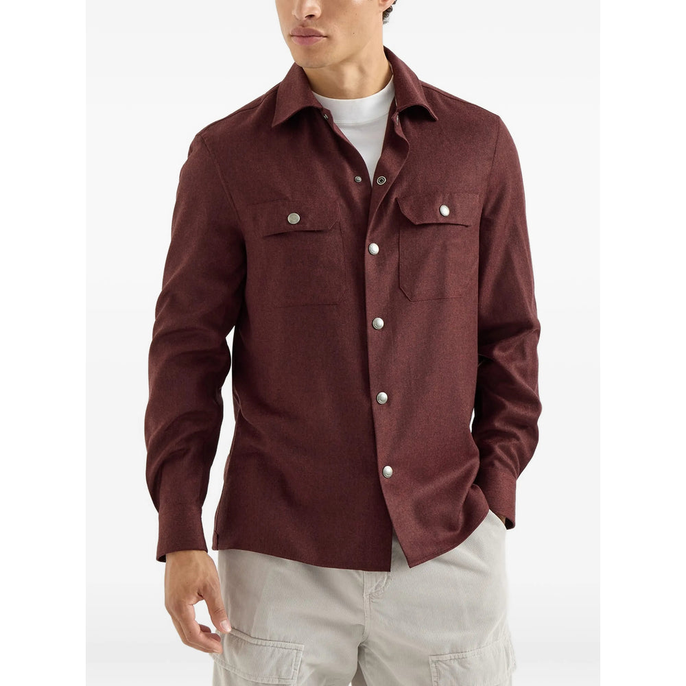 Brunello Cucinelli Red Jackets - Shirt Jackets Men BRUNELLO CUCINELLI