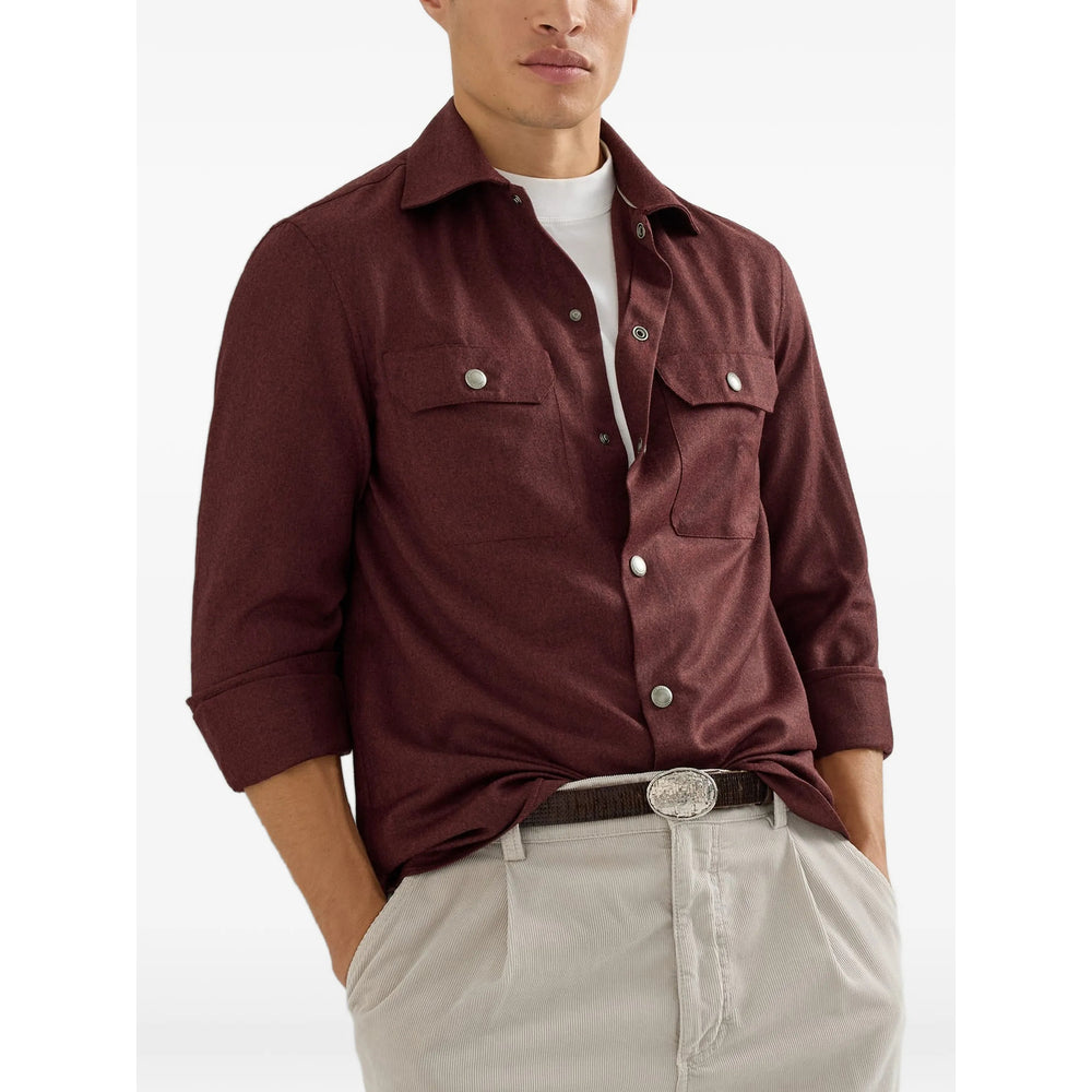 Brunello Cucinelli Red Jackets - Shirt Jackets Men BRUNELLO CUCINELLI