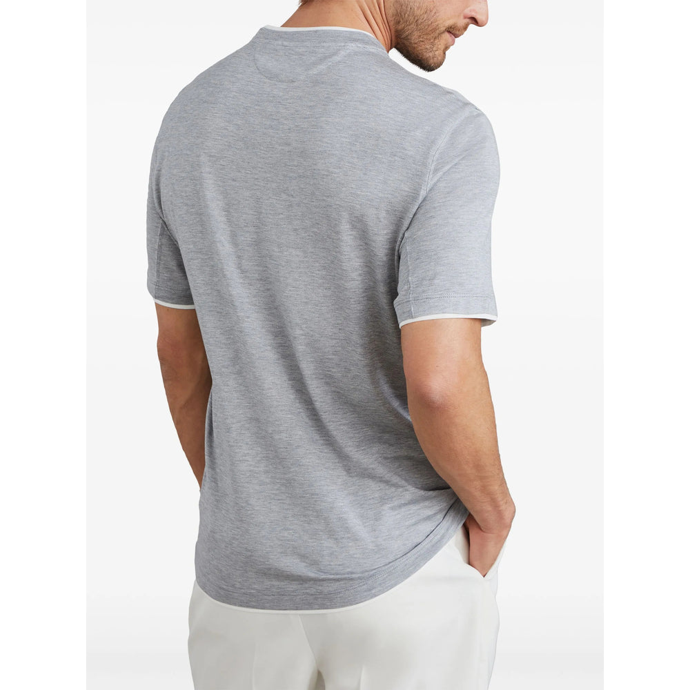 Brunello Cucinelli Grey T-Shirts & Vests - T-Shirts Men BRUNELLO CUCINELLI