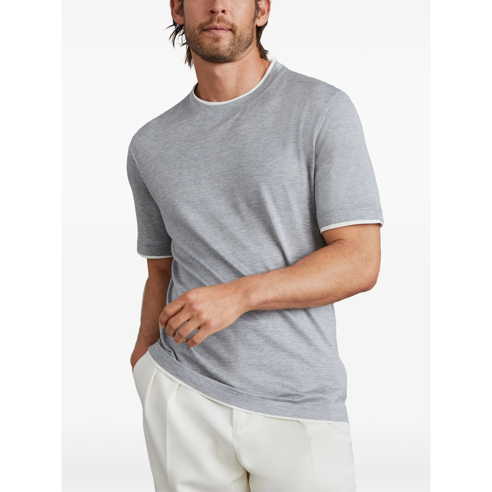Brunello Cucinelli Grey T-Shirts & Vests - T-Shirts Men BRUNELLO CUCINELLI