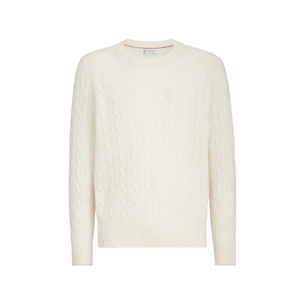 Brunello Cucinelli White Sweaters & Knitwear - Jumpers Men BRUNELLO CUCINELLI