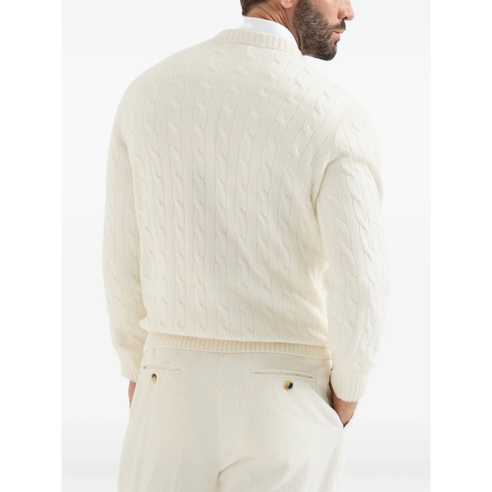 Brunello Cucinelli White Sweaters & Knitwear - Jumpers Men BRUNELLO CUCINELLI