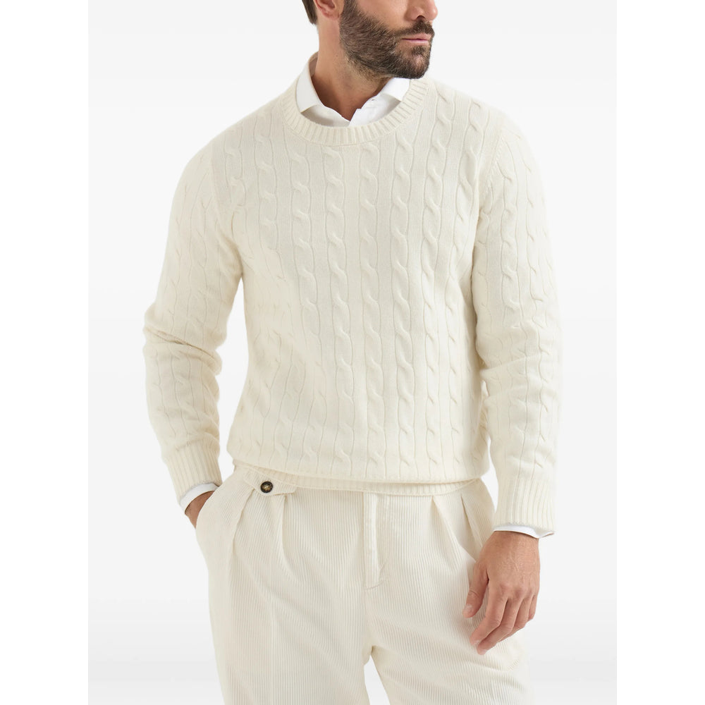 Brunello Cucinelli White Sweaters & Knitwear - Jumpers Men BRUNELLO CUCINELLI